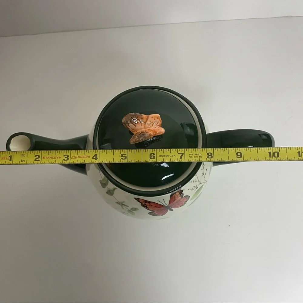 Cracker Barrel Susan Winget Butterfly Earthenware Teapot Spring Easter 7.5" - Picture 8 of 10